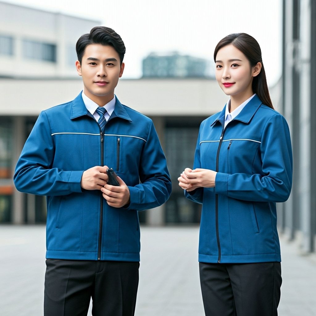 School staff members in professional uniforms