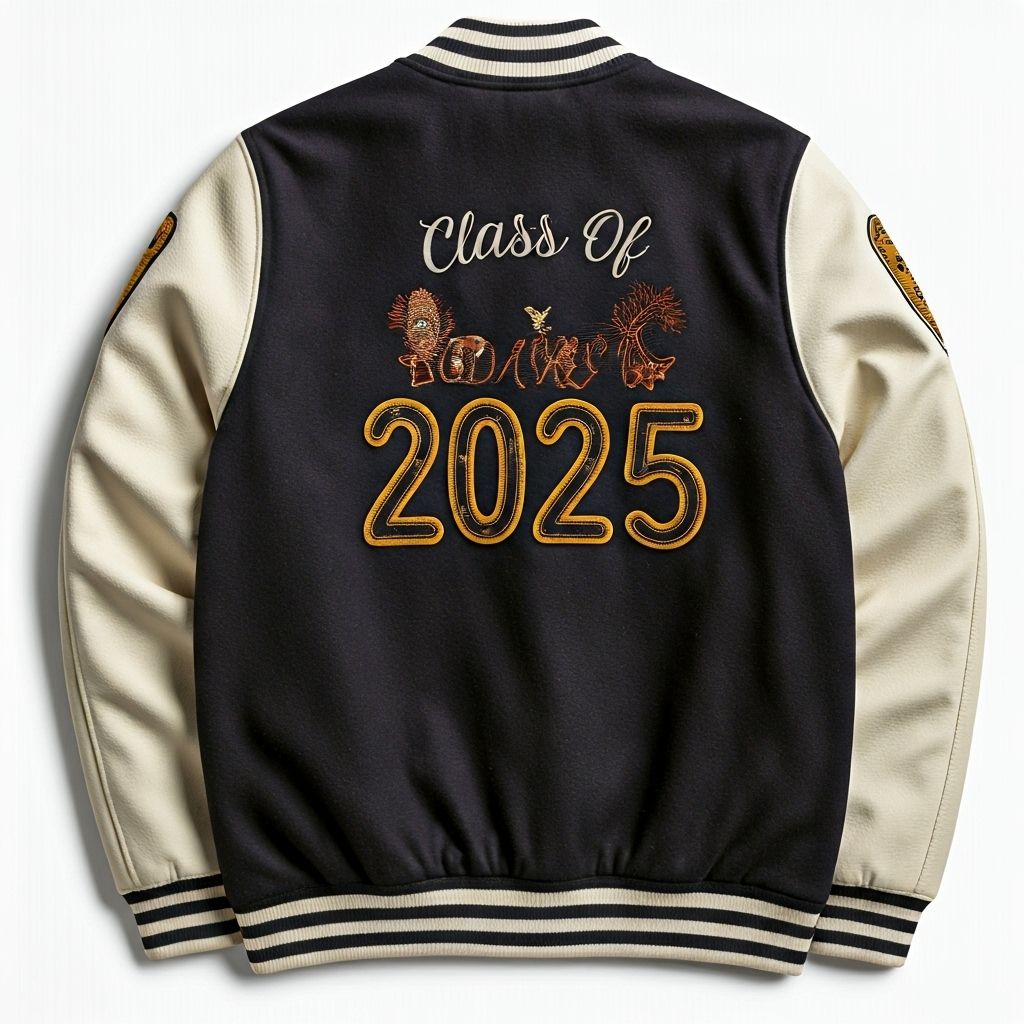 Varsity jacket with Class of 2025 embroidery